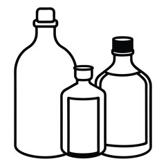 bottles on white background