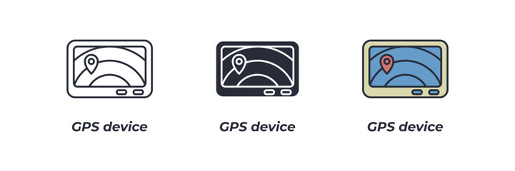 GPS device icon. GPS device Symbol sign for mobile concept and web design. Vector icon, Logo illustration, Vector graphics