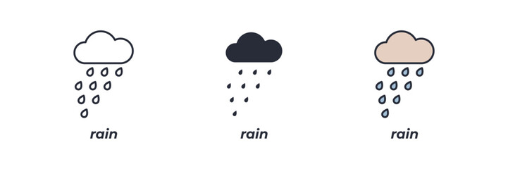 rain icon. rain Symbol sign for mobile concept and web design. Vector icon, Logo illustration, Vector graphics