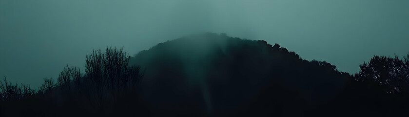 Misty Mountain Silhouette Illustration