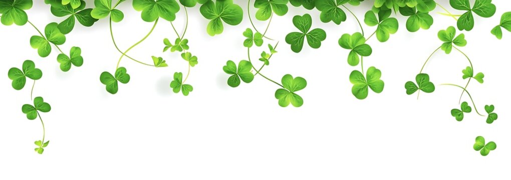 St. Patrick's Day background with a garland of shamrock leaves