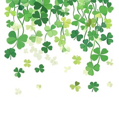 Obraz premium St. Patrick's Day background with shamrock leaves falling down