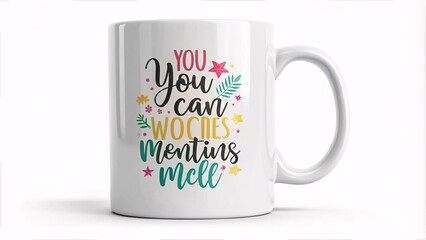 Motivational mug featuring an uplifting quote.