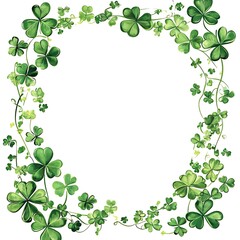 Fototapeta premium St. Patrick's Day frame, shamrocks, white background clipart