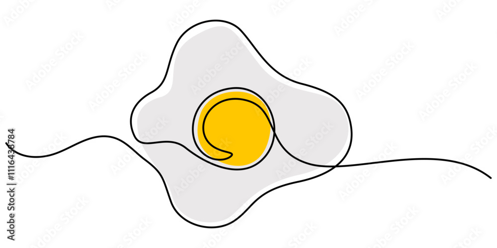 Fototapete easter egg continuous one line drawing vector illustration. pro vector, vector illustration of fried