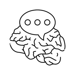 speech bubble brainstorm line icon vector. speech bubble brainstorm sign. isolated contour symbol black illustration