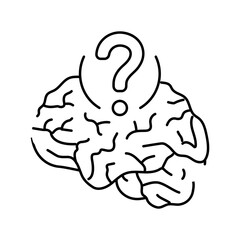 question mark brainstorm line icon vector. question mark brainstorm sign. isolated contour symbol black illustration