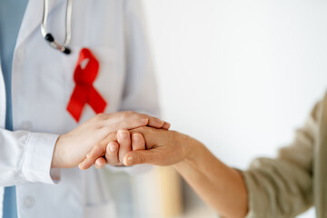 patient with a doctor in medical office