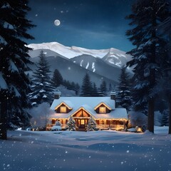 Fototapeta premium house in the mountains