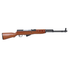 Classic rifle with wooden stock isolated on transparent background