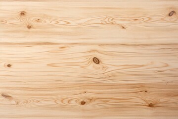 Fototapeta premium Top-down perspective of light wooden tabletop, displaying soft wood color and distinct grain lines, creating a natural and rustic look