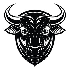 bull mascot logo standard silhouette