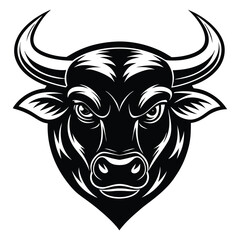 Obraz premium bull mascot logo standard silhouette