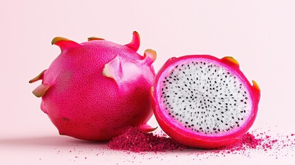 Vibrant dragon fruit fresh tropical delights culinary showcase studio setting colorful presentation