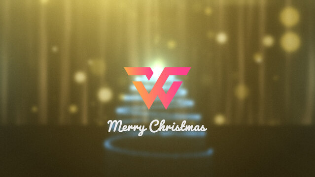 Christmas Tree Particles Golden Lights Logo Reveal MOGRT 8