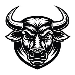 Obraz premium bull mascot logo standard silhouette