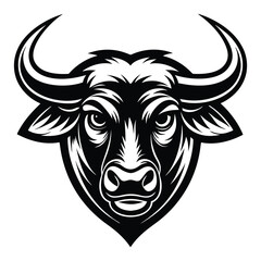 bull mascot logo standard silhouette