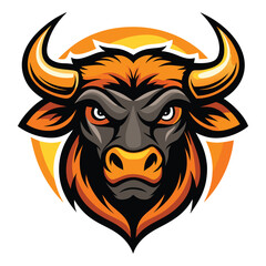 Fototapeta premium bull mascot logo standard silhouette