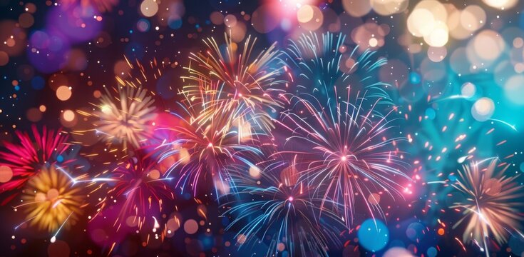 fuegos artificiales. celebracion. a&ntilde;o nuevo