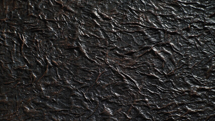 Ancient leather book. Rich texture of old, wrinkled leather. Macro shot. 