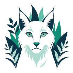 Stylized white wolf digital illustration