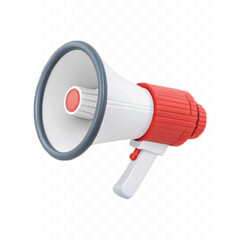 3D Rendering Megaphone isolated on white background.