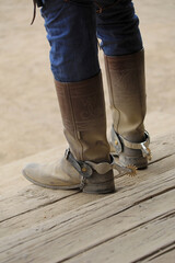 almería poblado del oeste vaquero botas con espuelas escenario de peliculas de vaqueros western...