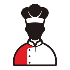Fototapeta premium chef professional silhouette on white background