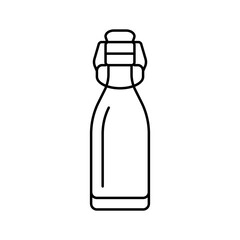 beverage bottle glass package line icon vector. beverage bottle glass package sign. isolated contour symbol black illustration