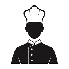 chef professional silhouette on white background