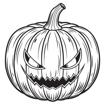 recommend clip art: Halloween pumpkin line art vector 