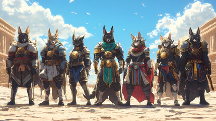 Mythical Gods and Characters in Anime Manga Art Style