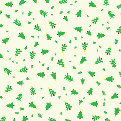 The seamless pattern of christmas tree Vector christmas tree background decoration for Christmas