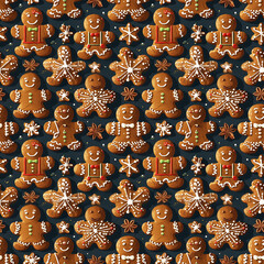 Fototapeta premium Cheerful gingerbread patterns celebrate the warmth of the holiday season