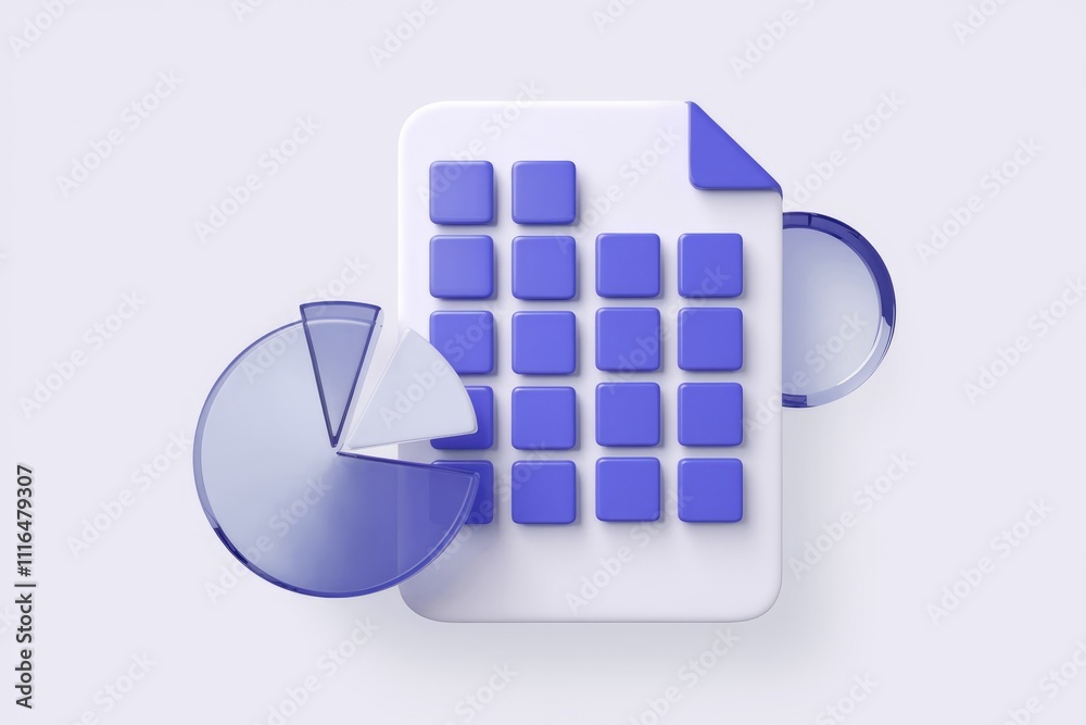 Aufkleber 3D data visualization for business analytics and analysis.