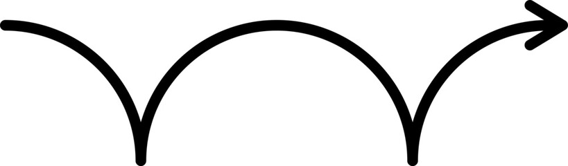 Bouncing arrow in linear style.