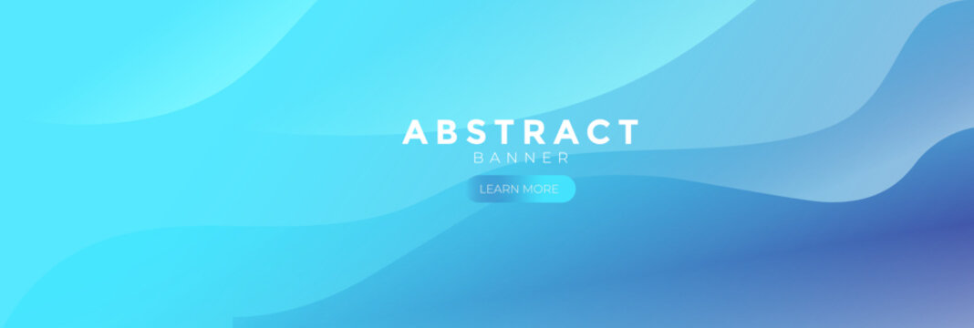 Blue web banner, Blue vector illustration abstract gradient poster with wave shapes Modern template for background