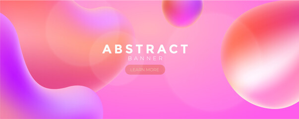 Pink web banner, Pink vector illustration abstract gradient poster with wave shapes Modern template for background, Pink Wave banner