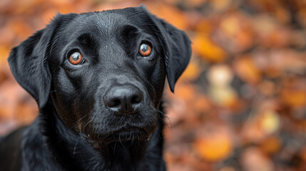 Beautiful cute Labrador dog on a bright background