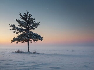 Serene Winter Landscape with Holiday Touches