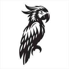 Fototapeta premium The graphic silhouette of a parrot