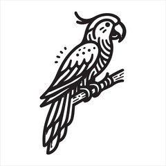 A Graphic Illustration of a Parrot Bird