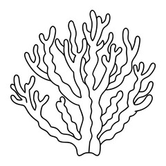 Fototapeta premium A simple Coral Reef line art vector white background