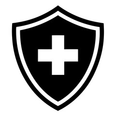 Obraz premium shield and cross medical icon vector on white backgrount.