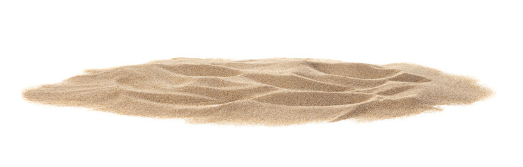 Sand Beach Isolated White Background, Ocean for Vacation.