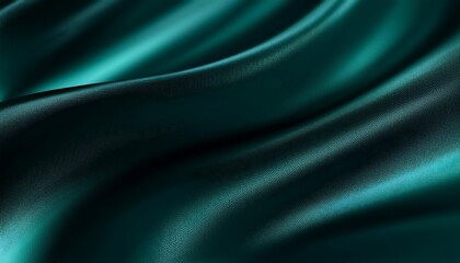 Black dark teal jade emerald sea aventurine green abstract background. Silk satin fabric. Glitter shimmer. Color gradient. Line stripe wave shadow. Drapery curtain. Luxury elegant subtle. Blank design