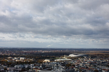 Fantastic views from the City Tower viewing platform over the city of Leipzig