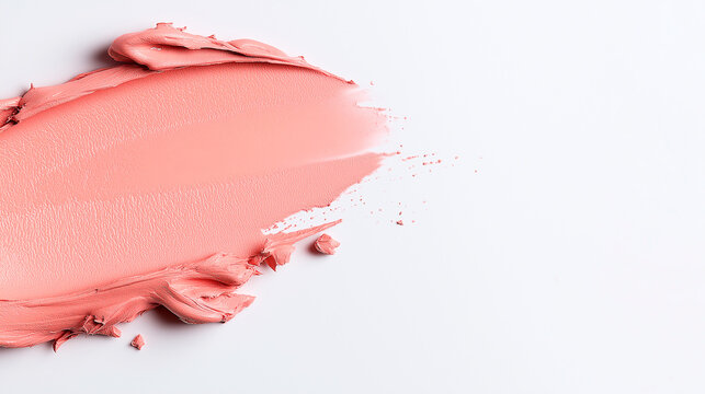 A minimalistic a pink makeup swatch for lipcream, close up swotch, texture