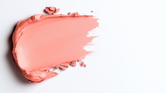 A minimalistic a pink makeup swatch for lipcream, close up swotch, texture