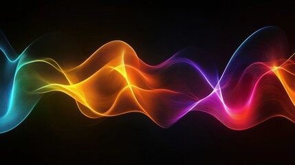 Obraz premium Neon Flow - Dynamic Waves of Color and Light